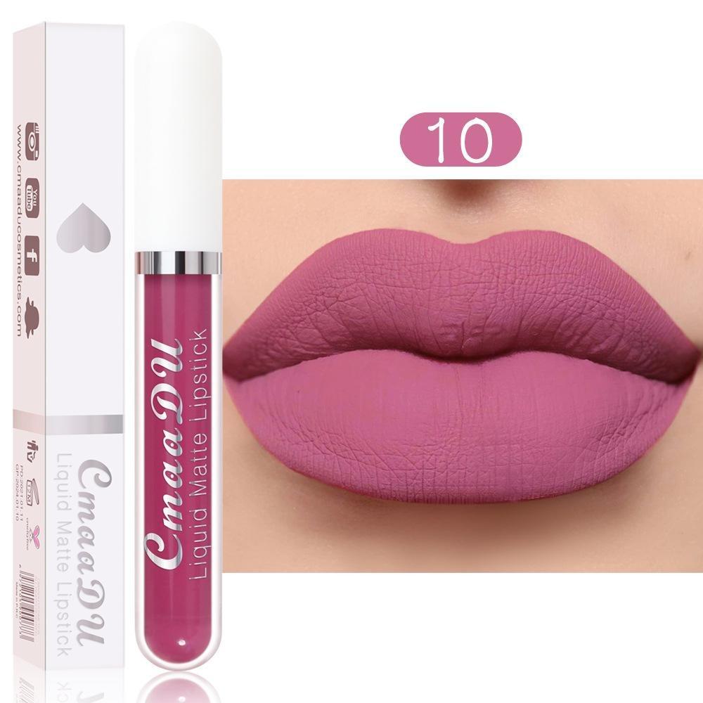 Sexy Velvet Matte Lip Gloss Flüssiger Lippenstift Lipgloss Beauty Red Nude Wasserfestes, langlebiges Make-up