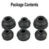 6x Turn To Rod Ball Head Dust Protection Rubber Cover Dust Cover Boot Set Black Ball Joint Boot Car Accessories
