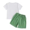 Baby Toddler Boy Shorts Set Tractor Embroidery Short Sleeve T-shirt Plaid Shorts 2 Pcs Summer Outfit