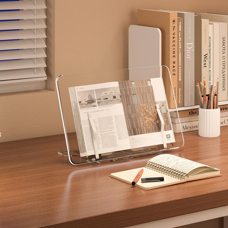 Junhan Acryl Transparent Multifunktionaler Buch- & iPad-Ständer