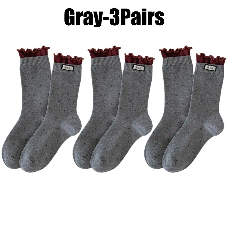 Dotted Womens Socks New Design Cute Casual Fashion Long Socks Breathable Novelty Cotton Soft Comfortable Daily