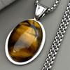 Tiger Eye Stone Oval Shape Chain Women Girls  Stainless Steel 2026 Trend Female Embedded Natural Stone Simple Elegance Jewelry