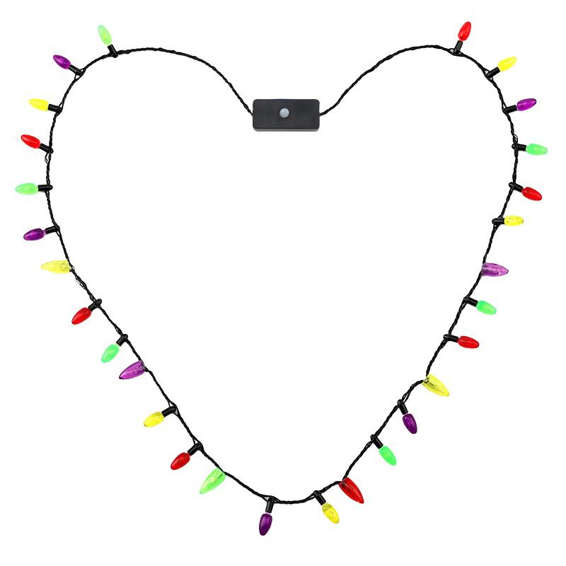 

1Pc Christmas Luminous Necklace Led Glowing Necklace Xmas Glow Party Props Light Up Children S Gifts Christmas Lights чёрный