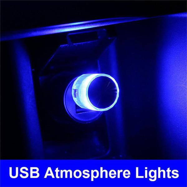 1 шт., красочный ритмичный свет, красочный USB светодиодный интерьер автомобиля, атмосферное освещение, романтическое неоновое окружающее освещение