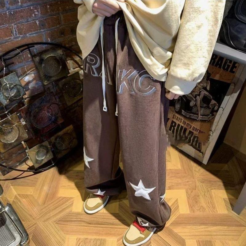 M-8XL Mărime mare, primăvară și vară, pantaloni de sport americani la modă, pantaloni largi, sport, drepți, pentru bărbați