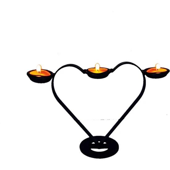 

Сердце черный декоративный подсвечник подсвечник подсвечник в том числе Tealight кованого железа 3 шт подсвечник