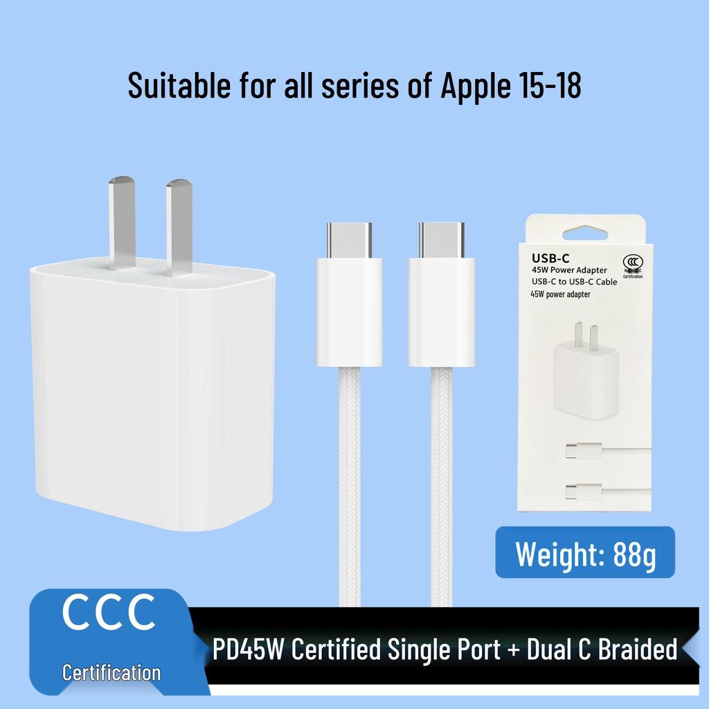 3C Certified Dual-Port PD20W Fast Charger for Apple 15 Mobile Phones