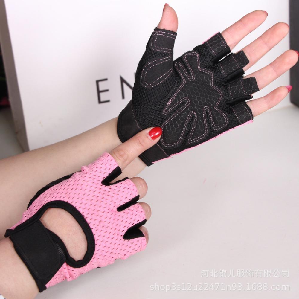 Half-finger Gloves Men's Fitness Gloves Couple's Mesh Breathable Outdoor Cycling Sports Gloves Women's Hair