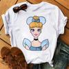Unisex Snow White Princess T-shirt Cute Cartoon The Princesses White Tops Tshirt Streetwear T Shirts Clothes
