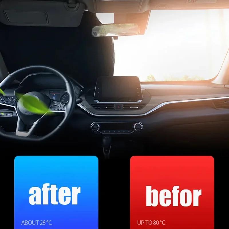 Car Windshield Sun Shade Cover - Front Window UV Protector Parasol for Summer