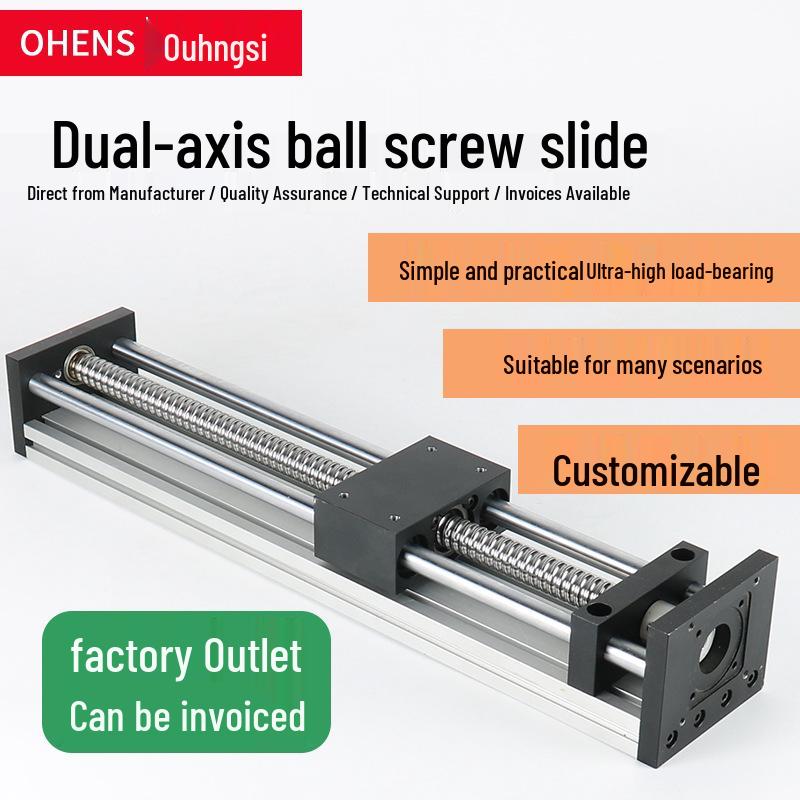 80mm Breite Kugelgewindetrieb Doppel-Linear-Optische Wellen-Übersetzungs-Gleitbahn für 57 Schrittmotor