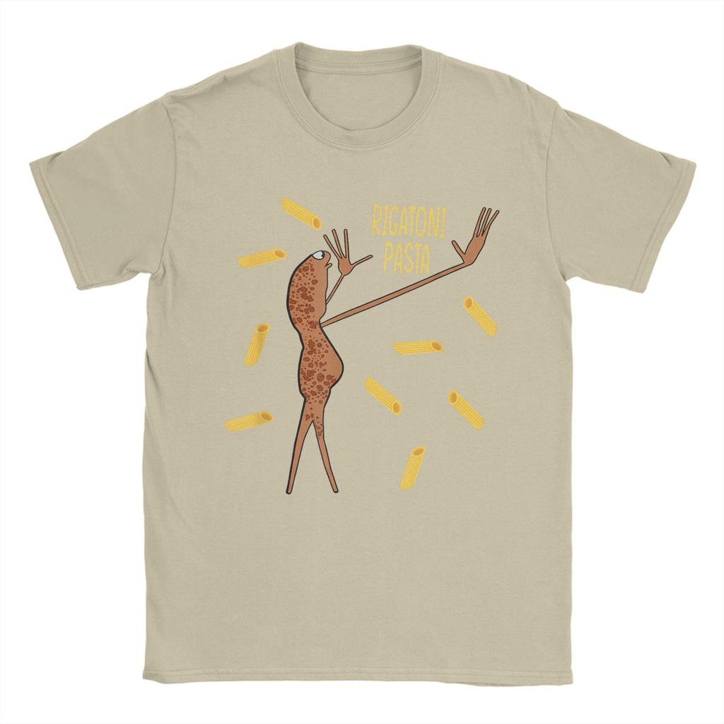 Marcus The Worm Rigatoni Pasta T-Shirts for Men Funny Meme Fashion Cotton Tee Round Collar Short Sleeve T Shirts Plus Size Tops