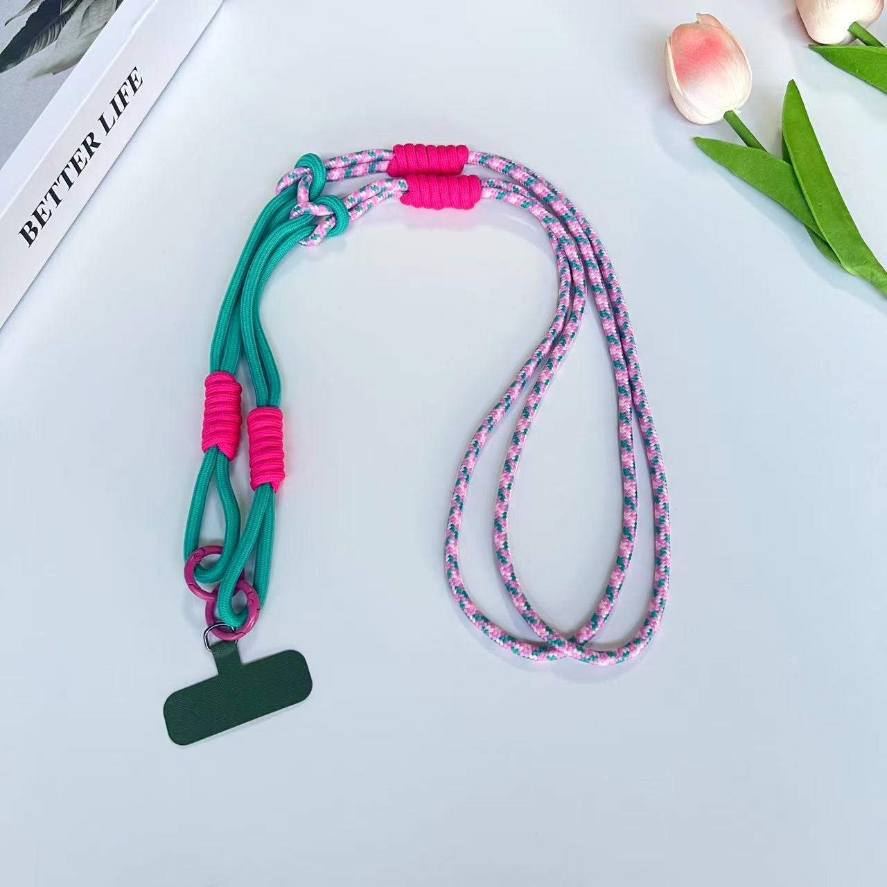 

Mobile Phone Lanyard Cross-body Carryable Lengthening Anti-lost Mobile Phone Chain Versatile Contrasting Color Double Ring Knot Polyester / Nylon
