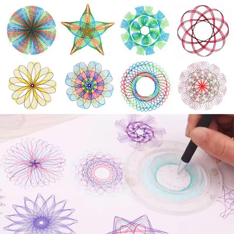 22Pcs Spirograph Drawing Toys Set Geometric Ruler Mathematical Roulette Drawing Tools Learning Painting Puzzle Toys Art Tool