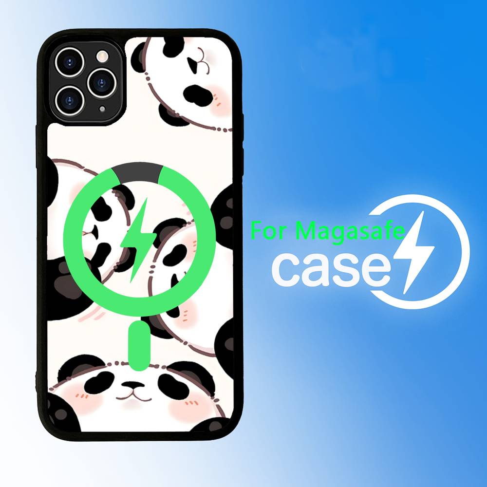 Ver Aesthetic Panda Cute For Magsafe Magnetic Phone Case For IPhone 17 16 15 14 Plus 13 12 11 Pro Max Air Cover