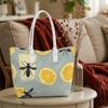 Lemon Bee Print Tote Bag Casual Daily Shoulder Bag For Shopping Outdoor