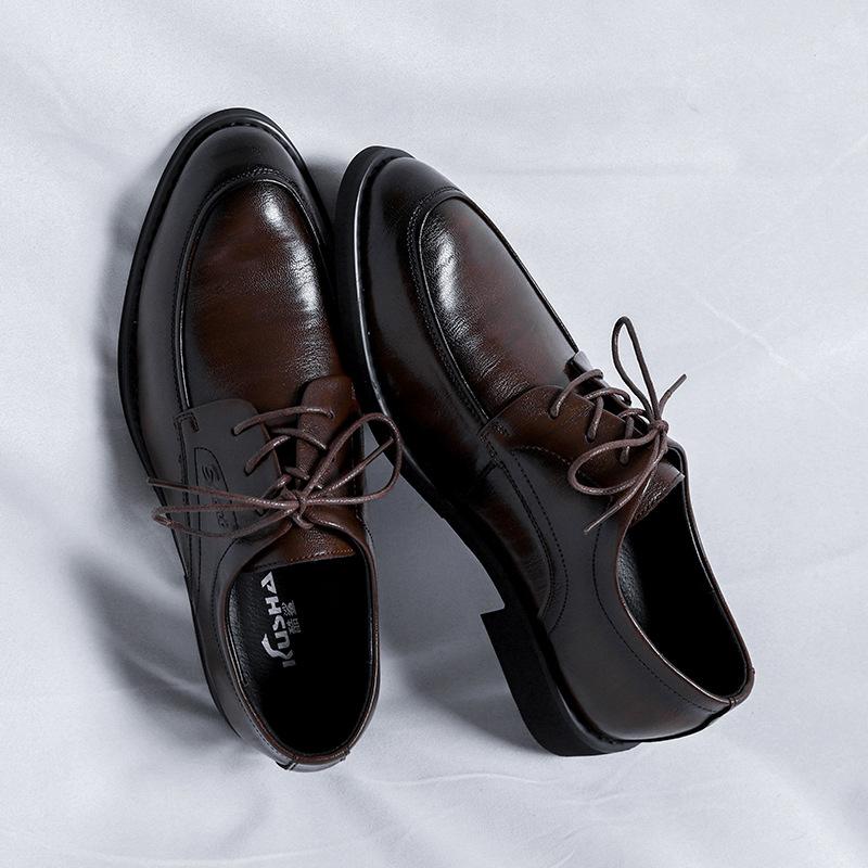 

Мужские кожаные туфли для деловых костюмов, кожаные туфли для пригородных поездок, осенние туфли для жениха в британском стиле 56771-R 42