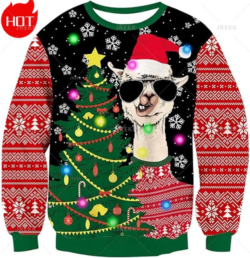 3D Printed Xmas Sweatshirts Mens Ugly Christmas Sweater Funny Fashion New In Sweaters Ugly Sweaters Christmas Jumper Men Clothes