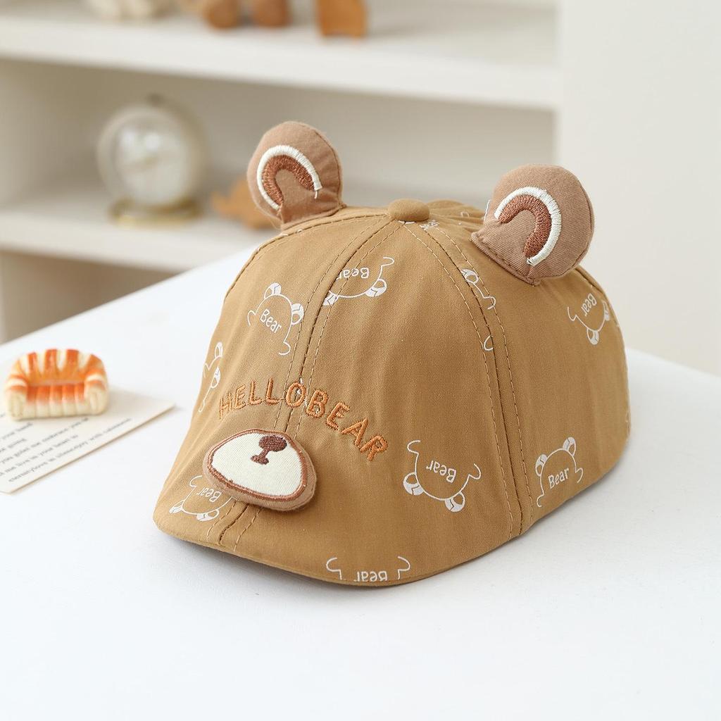 Chapeau de Soleil Bébé Ours Printemps/Été - Casquette Beret Mignonne Dessinée pour Bébés et Tout-Petits