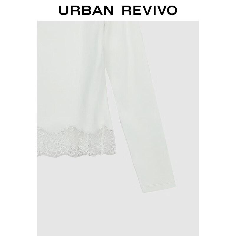 UR Women's Lace Embroidered V-Neck T-Shirt