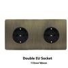 LangYeao Messinghebel UK Kippschalter Buster und Stanzlichtschalter Stil Edelstahlplatte Vintage Retro Wandschalter Steckdose