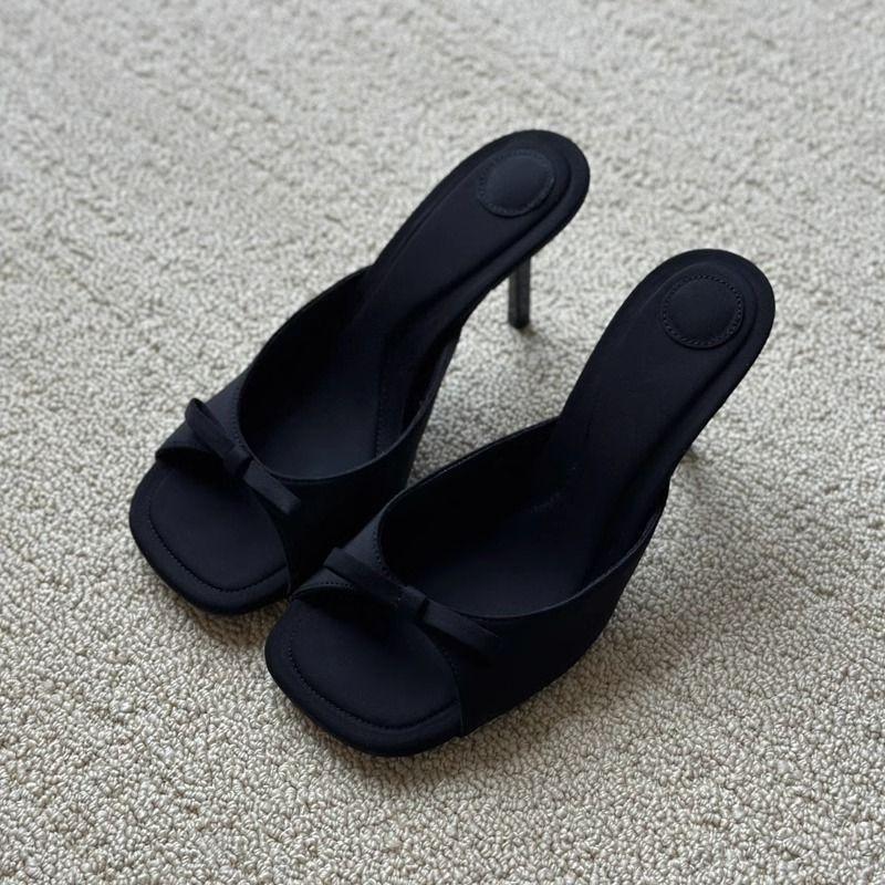 French Evening Breeze Beautiful High-heeled Slippers Temperament Women's Sandals Summer 2025 New Fashion Sense