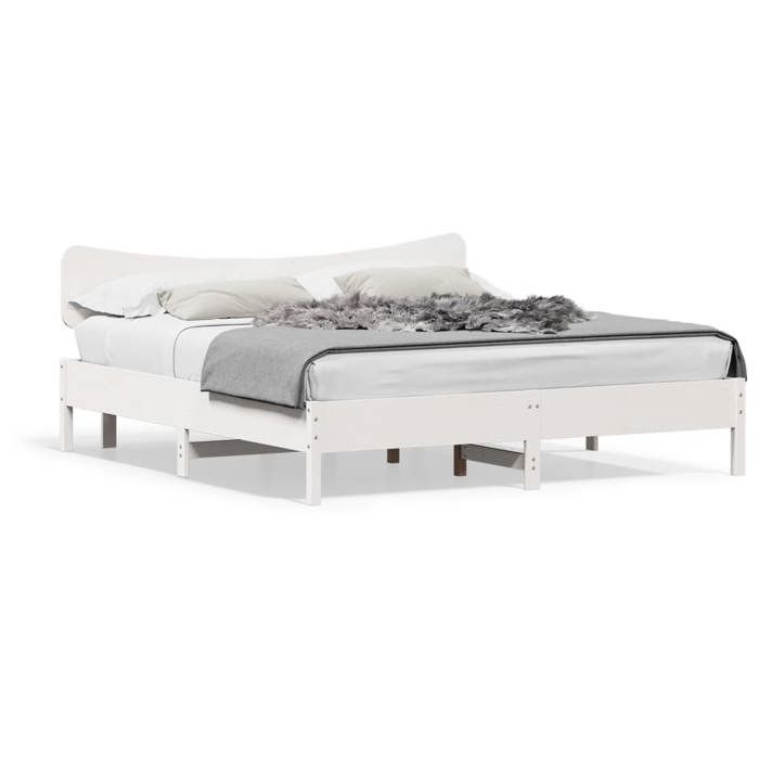 VidaXL Bed Frames Without Mattress White 180x200 Cm Solid Pine Wood, Bed, Bedroom Furniture, Wooden Bed, Bed 3328224