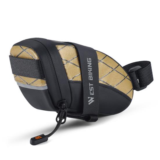 Bicycle Saddle Bag with Fastener Tape Large Capacity Waterproof Reflective Design Portable Compact Size MTB Road Bicycle Bag