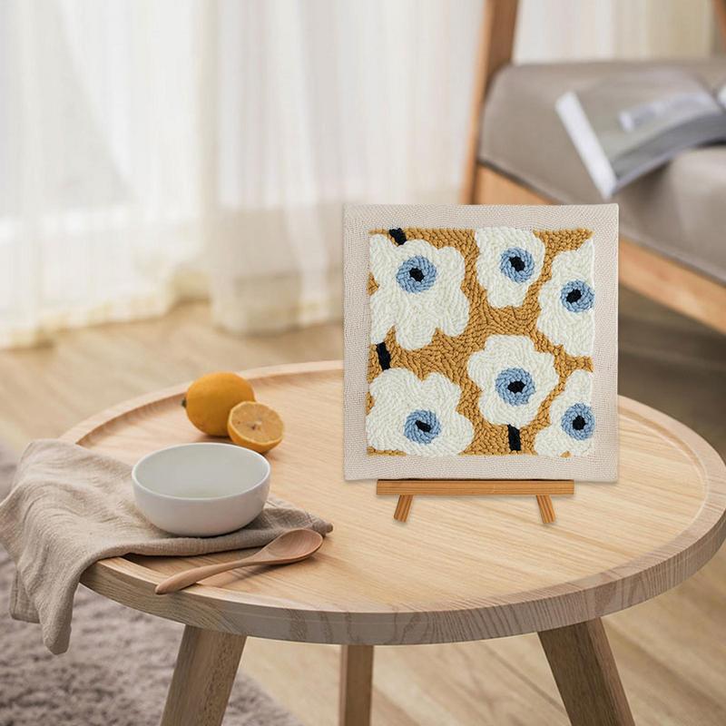 Punch Needle Stickerei Set Einfache Kunstwerke Deko-Sets Komplettes Punch Sticknadel Set Für Anfänger, Mädchen, Erwachsene