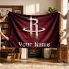 Houston Rockets (1) Personalisierte Namensdecke Weich Gemütlich Geschenk für Sofa Bett Couch Heimdekoration