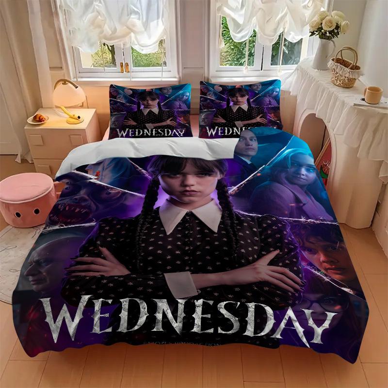 Wednesday Addams Mystery Print 3Pcs Bedding Setduvet Cover With 2 Bedropillowcase Home Birthday Gift