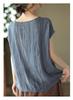 Women's Stylish Summer 2026 Solid Color Tencel Shirt - Loose Fit, Round Neck, Short Sleeves