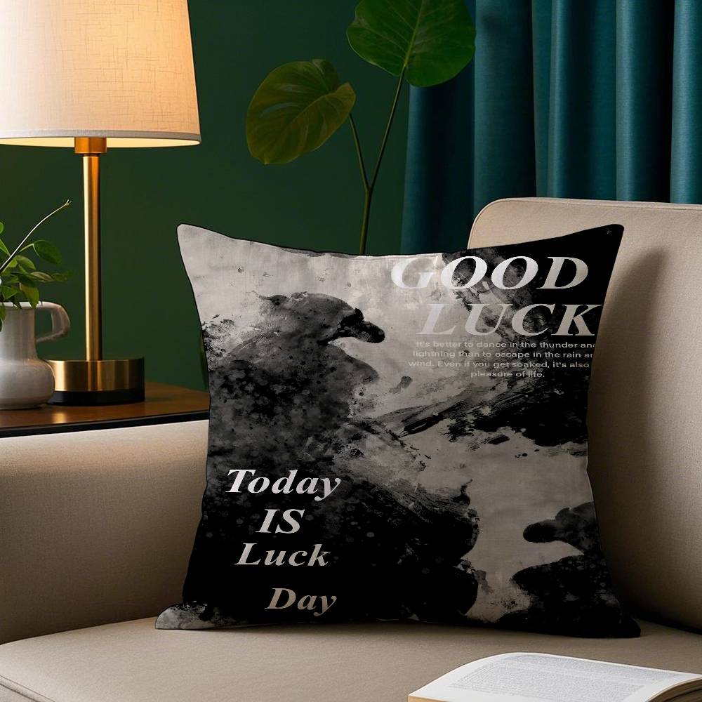 

Luck Day Pillow Case Plush Fabric Soft Pillowcase Double Sided Print Sofa Cushion Cover Throw 12x12Inch