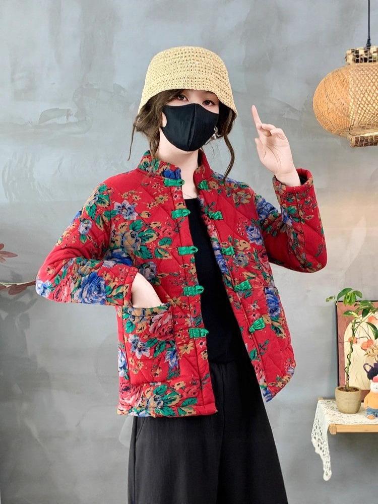 Women's Ethnic Style Cotton Linen Jacket with Frog Buttons - Retro Autumn/Winter