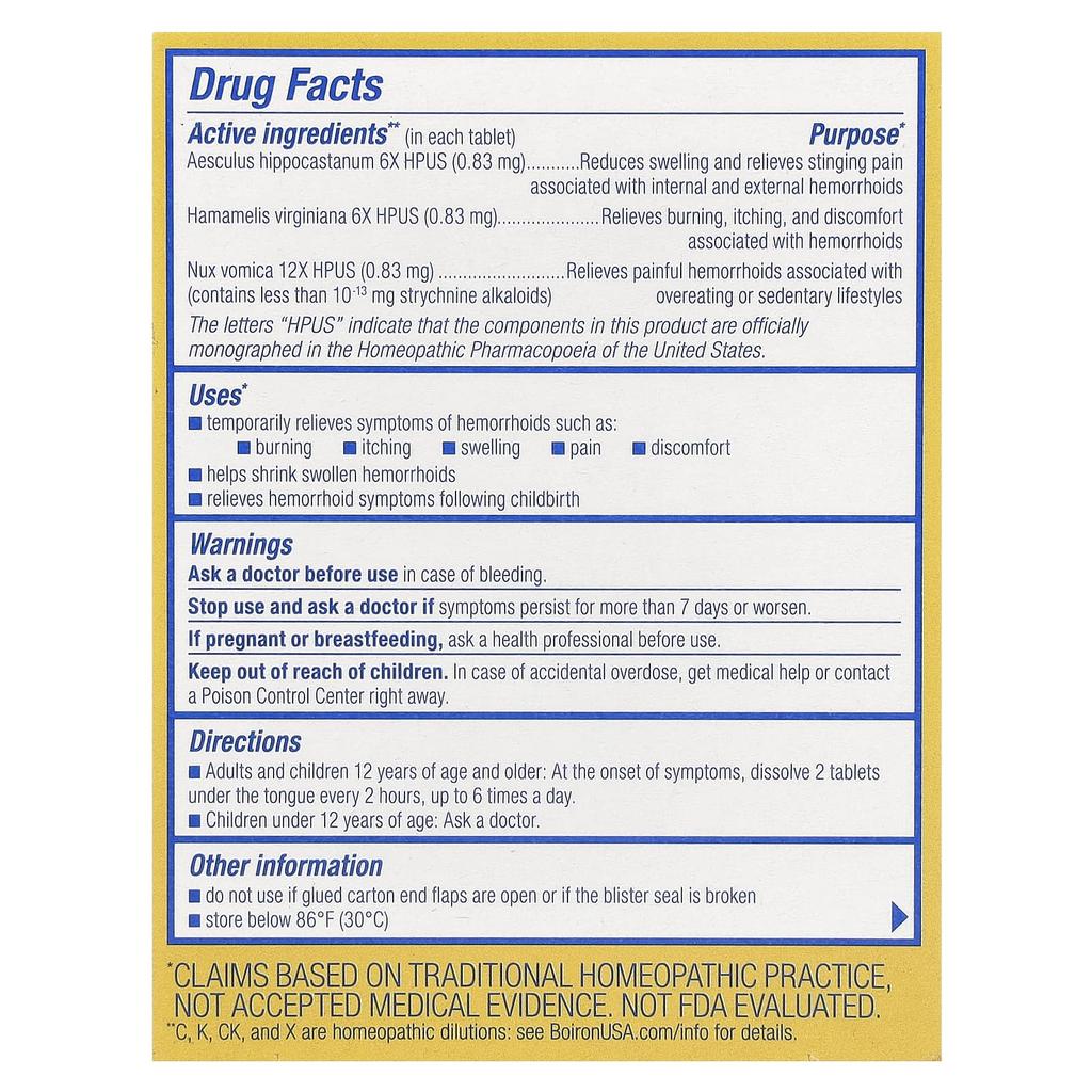 Hemcalm®, Hemorrhoid Relief, Unflavored, Dissolvable Tablets, 60 Tablets
