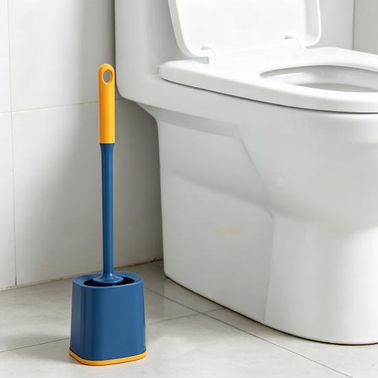 Spazzolino da WC con Manico Esteso Antiscivolo e Foro per Appendere, Testa a Spazzole Morbide a Forma di Arco Detergente per Bagno per Pulizia Profonda