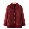 Women's Autumn and Winter Coat Fleece Thickened Old Lady Clothes Lapel Winter Cardigan Top
