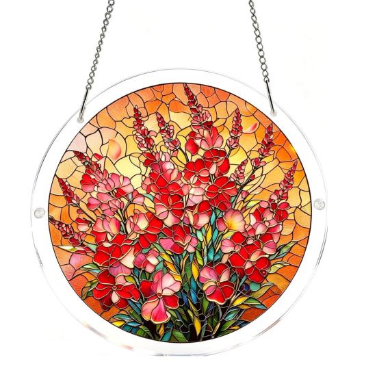 Acrylic Puzzle Hanging Ornament Stained Glass Circle Decor K