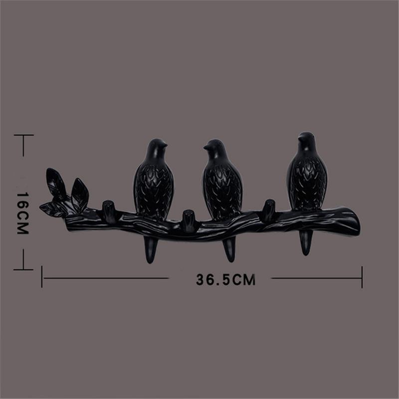 Resin Bird Hanger Wall Decoration Coat Handbag Key Holder Adhesive Hook Living Room Bedroom Hanging Rack Home Decor