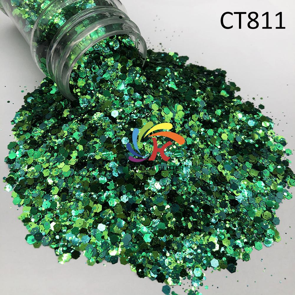 Polyester Glitter Metallic Chunky Mixed Glitter Bulk for Nail Art Epoxy Resin Crafts Christmas Decorations