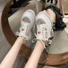 Fashion 2025 New Thick-soled Rhinestone Luxury Half Slippers Autumn Ladies Casual Breathable Sneakers Bow Knot Lovely Lolita Women Shoes