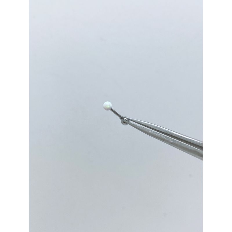 

Fancy Ball Rhinestone Heart-Shaped Stud Earrings 3# White Opal double ball earrings