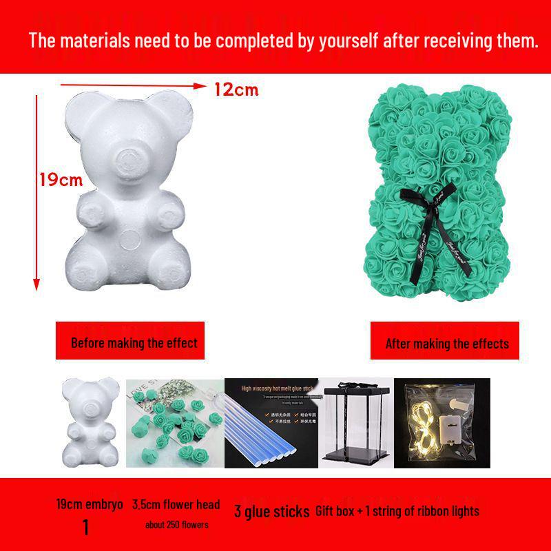 DIY Rose Bear Kit: Creative Foam Bear for Girlfriend's Birthday or Valentine's Day.