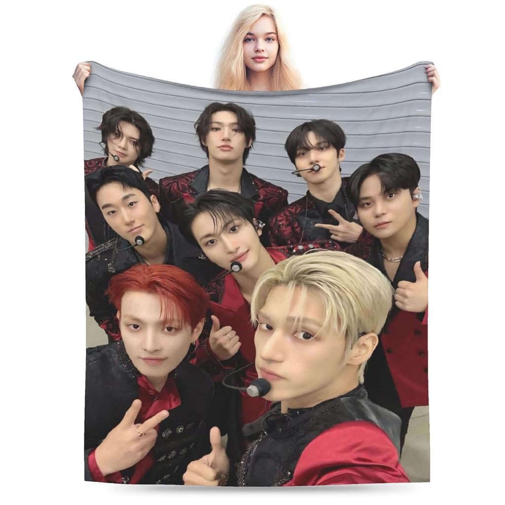 Kpop A-AteezS Blanket Soft Comfortable Plush Bedding Throws For Girls Boys Outdoor Flannel Bedspread Bed Cover