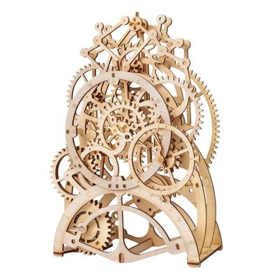 3D Wooden Puzzle Mechanical Clock Toy DIY Laser Cutting Creative Family Wooden Craft KIT for Children Adult Gift
