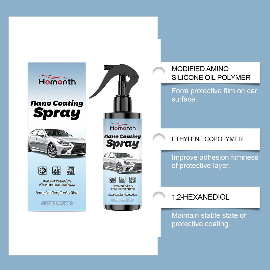HOMONTH Nano Coating Spray for Car Surface: Daily Scratch Repair and Paint Protection