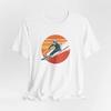 Outdoor Leisure Fashion - Loose and Comfortable Ski-pattern T Shirt: Retro Sunset Pattern, Suitable for Both Men and Women.