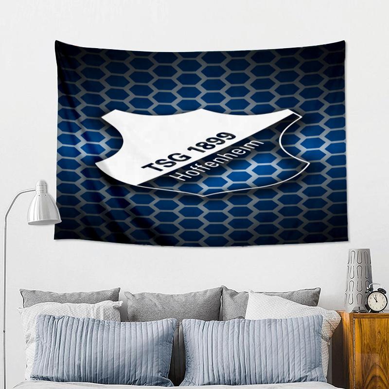 Hoffen-heim Wappen bedruckte Wandteppich, Stoff Wandteppich Wandbehang Dekoration für Schlafzimmer, Wohnzimmer, Studentenwohnheim Heimparty Fan Geschenke