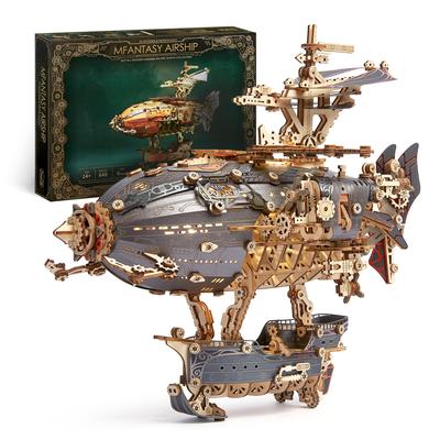 FUNPOLA 3D Wooden Puzzle Fantasy Airship Gray 648 Pieces