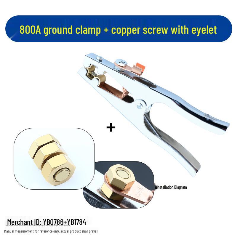 Pure Copper Electric Welding Ground Clamp - Thickened Welding Pliers and Handle for Argon Arc Welding Machine Grounding Accessories.